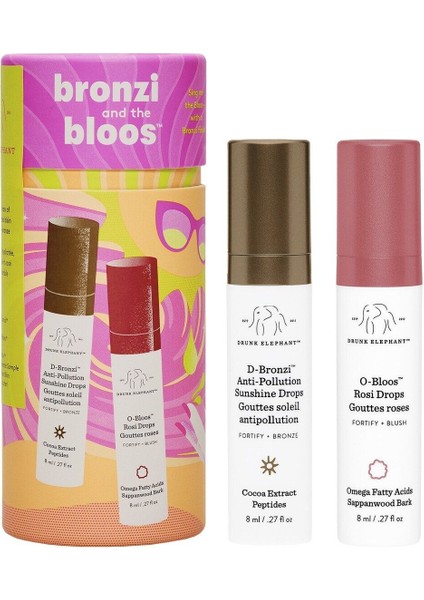 Bronzi And The Bloos™ - Bronzlaştırıcı Serum ve Gül Serumu Içeren Yüz Bakım Seti