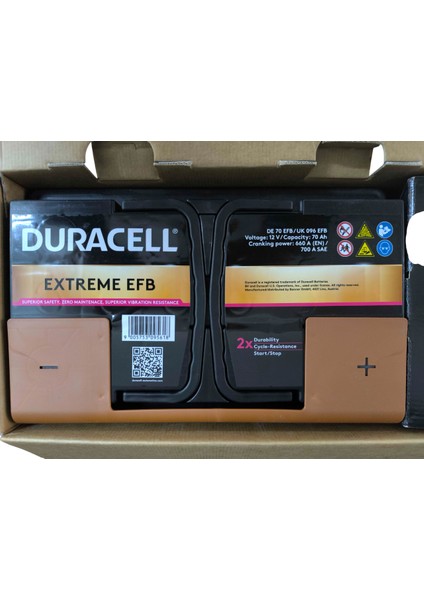 DE70EFB Akü-Duracell Extreme Efb 75/700 278×175*190