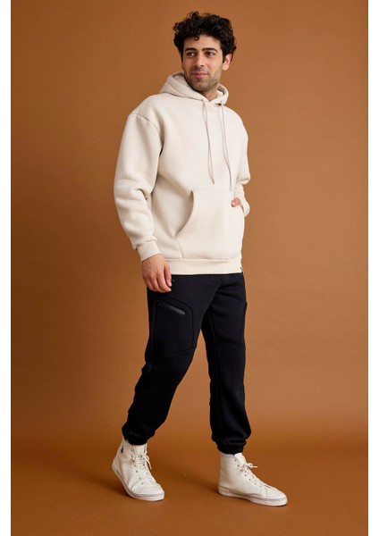 Origin Erkek Hoodie Sweatshirt Bej