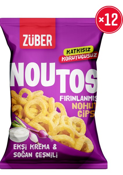 Noutos Nohut Cipsi Ekşi Krema ve Soğanlı 55 gr x 12 Adet