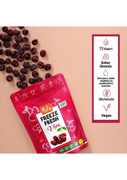 Pol's Freeze Fresh Vişne 25 g x 3 Adet Freeze Fresh Dondurularak Kurutulmuş Meyve