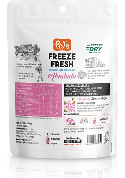 Pol's Freeze Fresh Ahududu 16 g x 3 Adet Freeze Dry Dondurularak Kurutulmuş Meyve