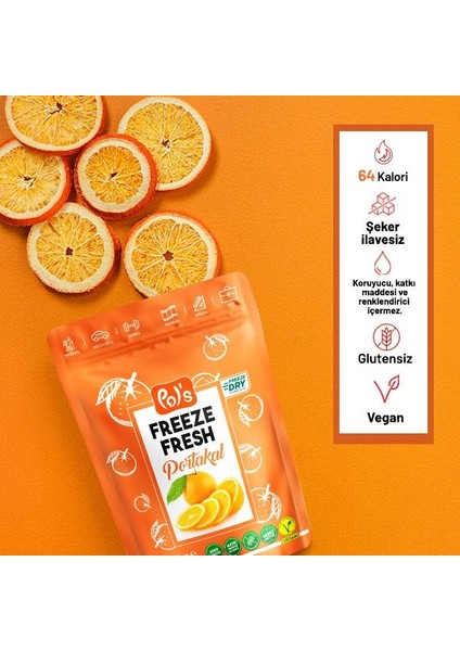 Pol's Freeze Fresh Portakal 20 GRx 7 Adet (Freeze Dry Dondurularak Kurutulmuş Meyve)
