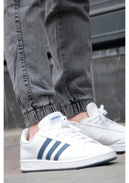 Erkek Gri Jogger Kot Pantolon - Lastikli Bel ve Paça, Yıkamalı Denim fırsatları