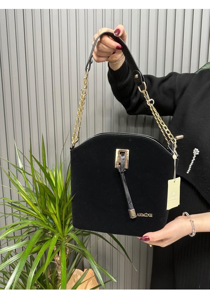 Bayan Çanta Siyah Süet AR10205