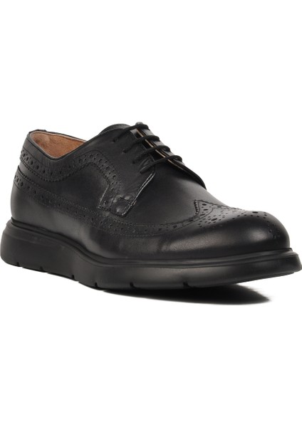 Deri Siyah Erkek Günlük Ayakkabı