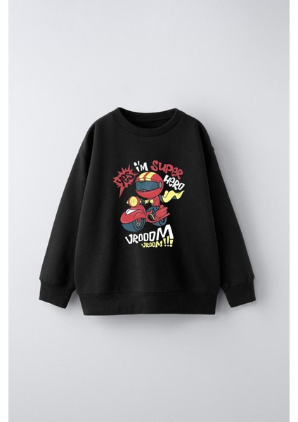 Im Süper Hero Baskılı Çocuk Sweatshirt