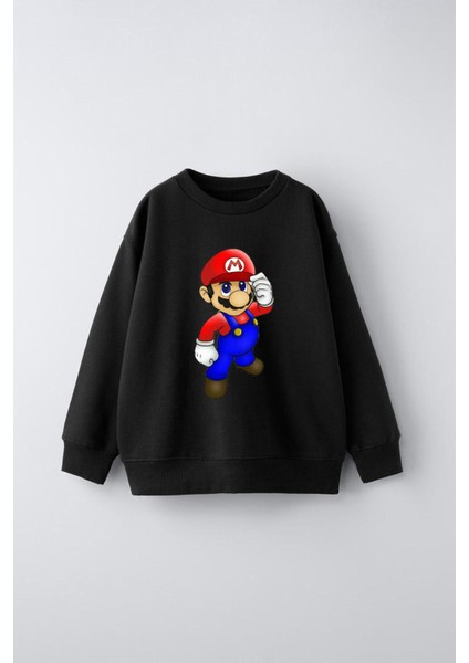 Mario Baskılı Çocuk Sweatshirt
