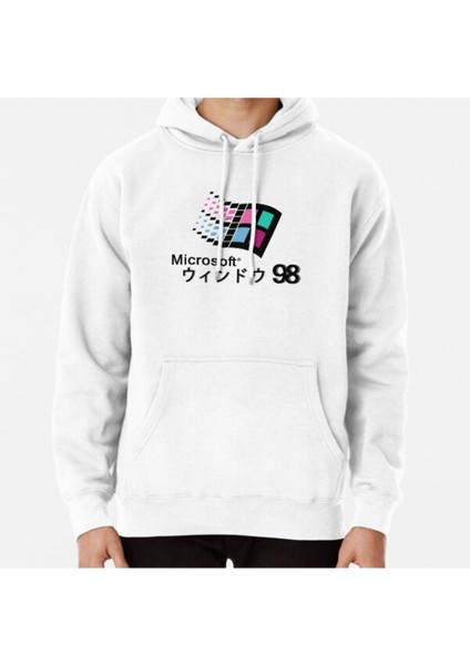 Microsoft Windows 98 Vaporwave Baskılı Sweatshirt