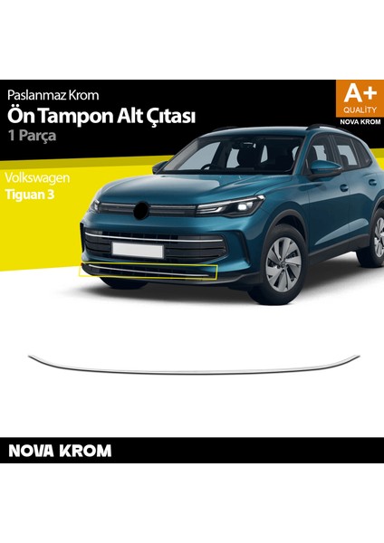 Vw Tiguan 3 Krom Ön Tampon Alt Çıtası 2024 Üzeri