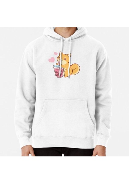 Bubble Tea Shiba Baskılı Sweatshirt