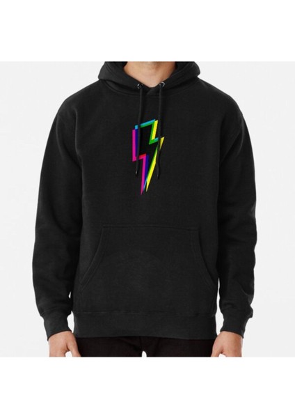 Cmyk Lightning (Black) Baskılı Sweatshirt