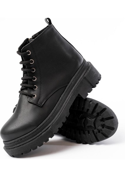 812-2129 Siyah Bağcıklı Fermuarlı Günlük Kadın Bot fırsatları