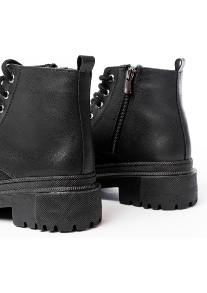 812-2129 Siyah Bağcıklı Fermuarlı Günlük Kadın Bot indirimleri
