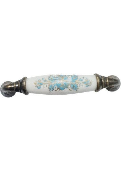 Beyaz Porselen Desenli Kulp Antik Ayak 96 mm / 4 Adet