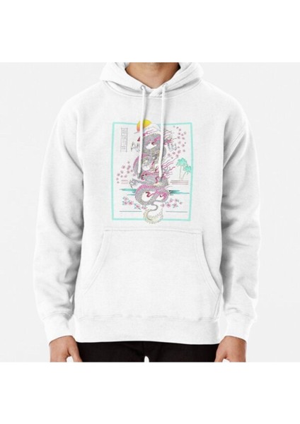 Synthwave Retrowave Japanese Dragon Baskılı Sweatshirt