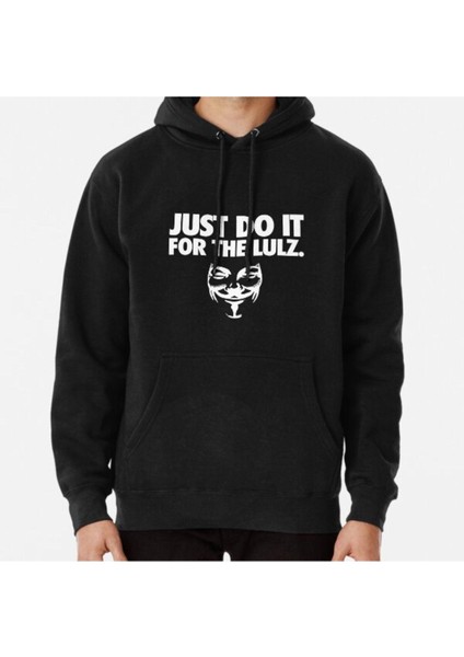 Just Do It For The Lulz, Guy (White) Baskılı Sweatshirt