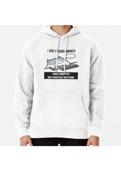 Cat Programmer Baskılı Sweatshirt