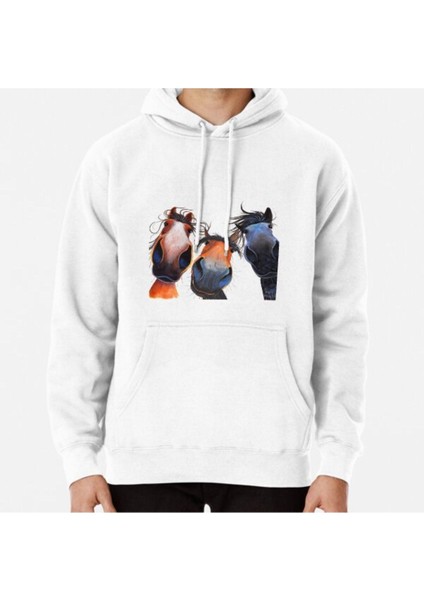 Happy Horse Print ' Who Left The Gate Open ? ' By Shirley Macarthur Baskılı Sweatshirt