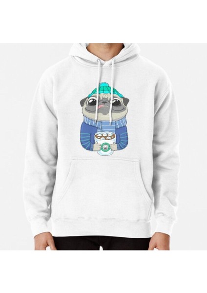 Pug With Coffee Baskılı Sweatshirt