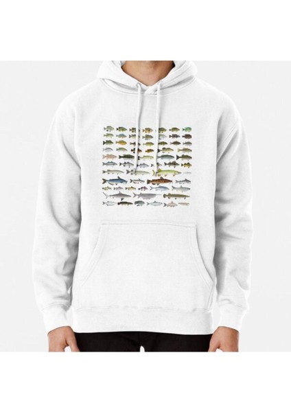 North America Freshwater Fish Group Baskılı Sweatshirt
