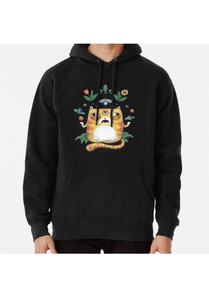 Yoga Cat God Baskılı Sweatshirt