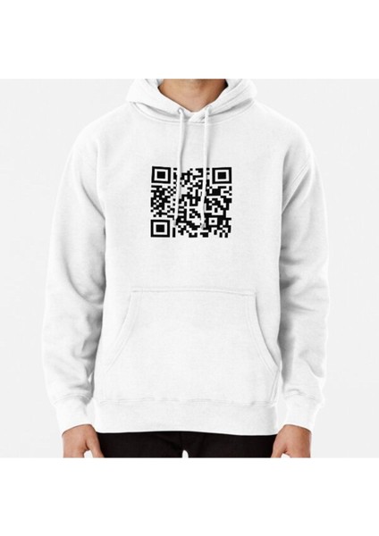 Never Gonna Give You Up Qr Code Baskılı Sweatshirt