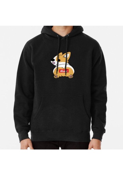 Thicc Corgi Butt Baskılı Sweatshirt