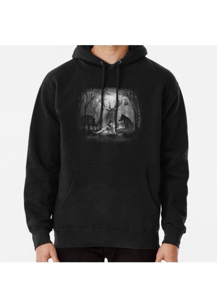 Fox Wolf Deer And Forest Cello Music Baskılı Sweatshirt