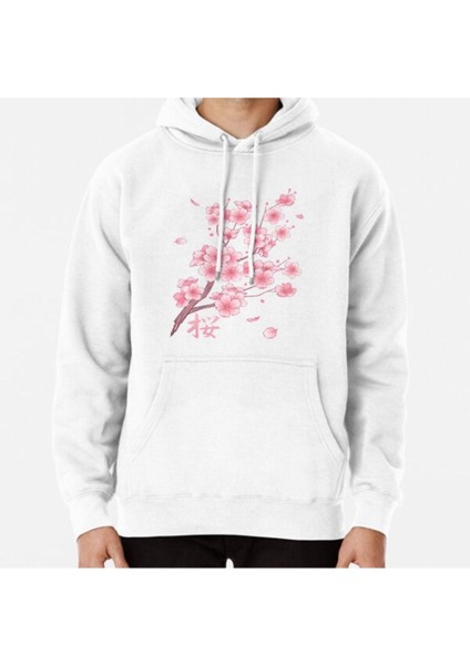 Falling Sakura Cherry Blossom Baskılı Sweatshirt