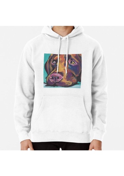 Chocolate Labrador Retriever Dog Bright Colorful Pop Dog Art Baskılı Sweatshirt