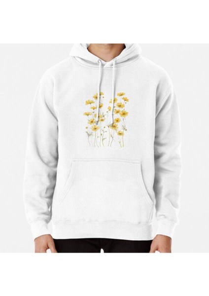 Yellow Cosmos Flowers Baskılı Sweatshirt
