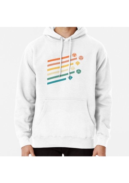 Retro Rainbow Polyhedral Dice Set Colors Tabletop Rpg Baskılı Sweatshirt