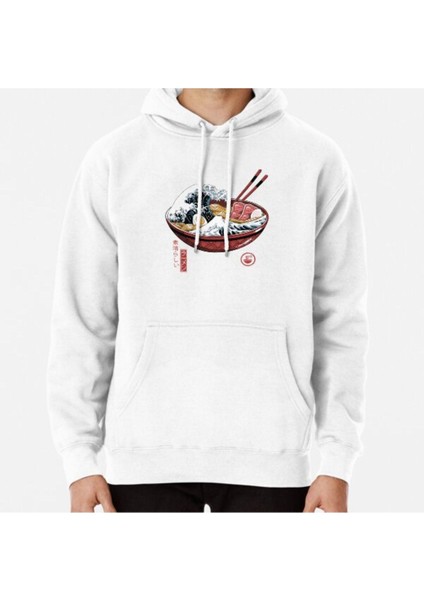 Great Ramen Wave White Baskılı Sweatshirt