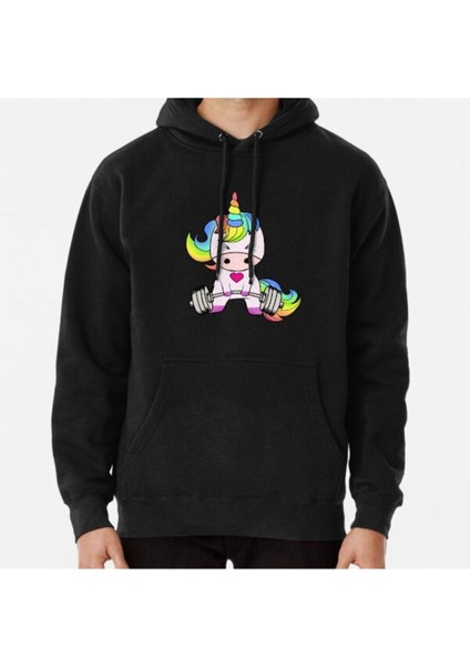 Unicorn Weightlifting Baskılı Sweatshirt