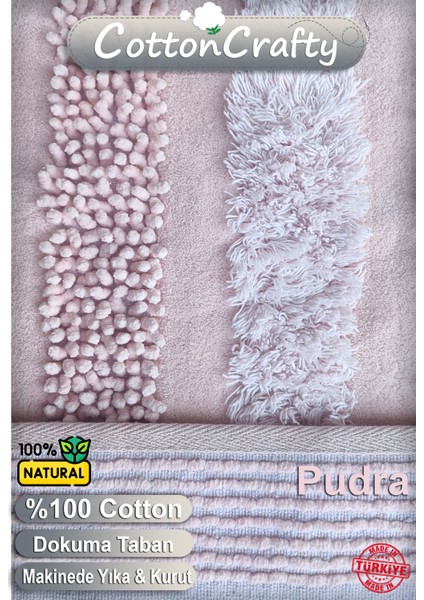 Pamuk Dokuma & Tafting Banyo Paspas Seti, Banyo Halısı Armoni 2 Li Set 60 x 100 - 60 x 50