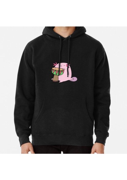 Axolotl Playing The Djembe Baskılı Sweatshirt