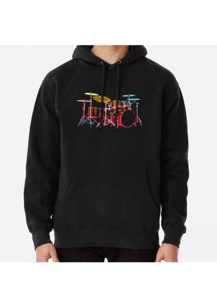 Drum Set (Bold Digital Colors) Baskılı Sweatshirt