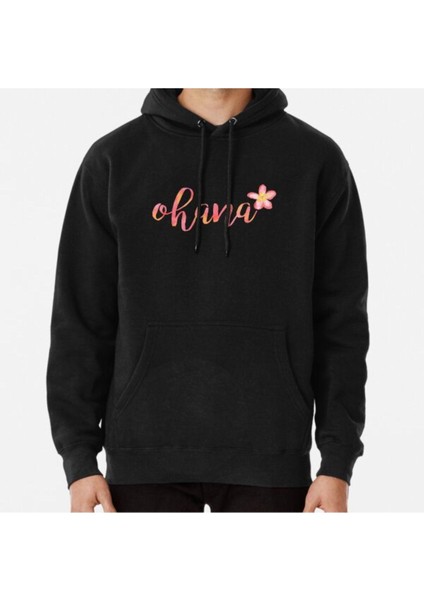Ohana Hawaii Plumeria Watercolor Floral Baskılı Sweatshirt