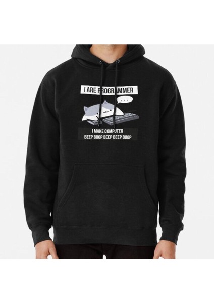 Cat Programmer Baskılı Sweatshirt