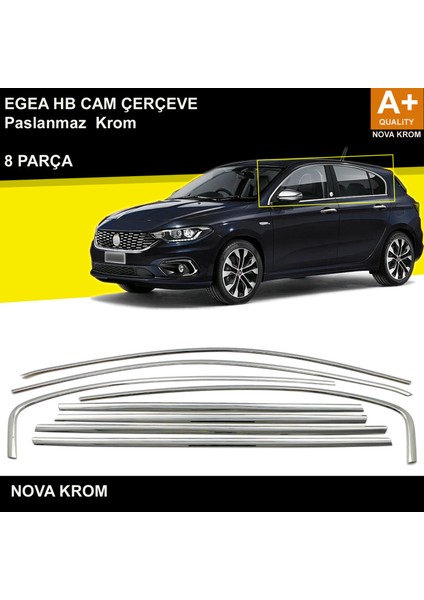 Fiat Egea Hb Krom Cam Çerçevesi 8 Prç. 2015-2020