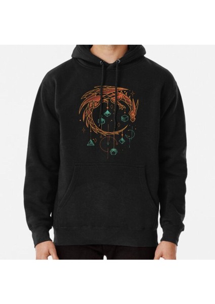 Draconic Dice Keeper - Roleplayer Gamer Baskılı Sweatshirt