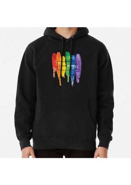 Watercolor Love Wins Rainbow Paint Typographic Baskılı Sweatshirt