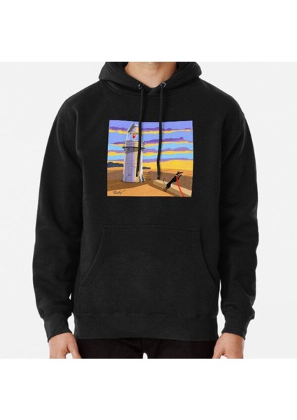 Lighthouse At Sunset Baskılı Sweatshirt