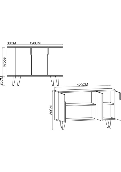 Verona 120 cm Konsol, Kahve Köşesi, Tv Ünitesi, Çok Amaçlı Ahşap Ayaklı Konsol S fırsatları