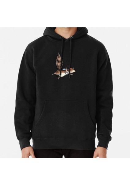 Skydiver Squirrel, Skydiving Adventure Design Baskılı Sweatshirt