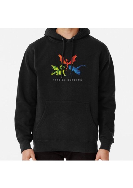 SCP-1762 Where The Dragons Went Origami Style Dragons Baskılı Sweatshirt