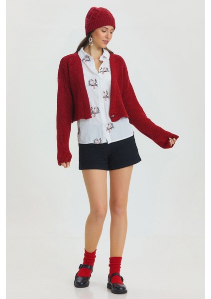 Nakış Kuş Işlemeli Pamuklu Gömlek Beyaz fiyatları