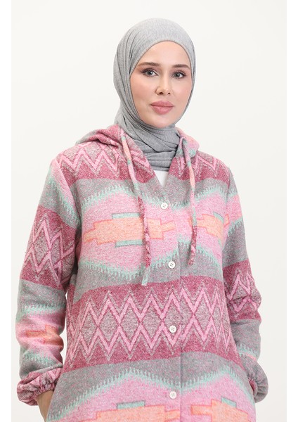 Kapüşonlu Oduncu Kışlık Kap 0544-02 Gül Kurusu Yeşil modelleri