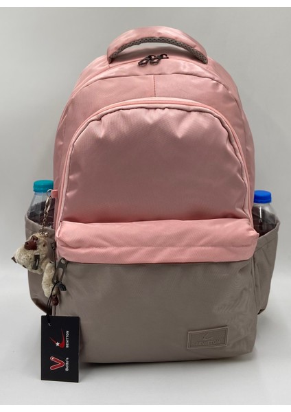 34100 Suya Dayanıklı Okul Sırt Çantası Unisex Günlük Sırt Çantası Pudra-Vizon fiyatları